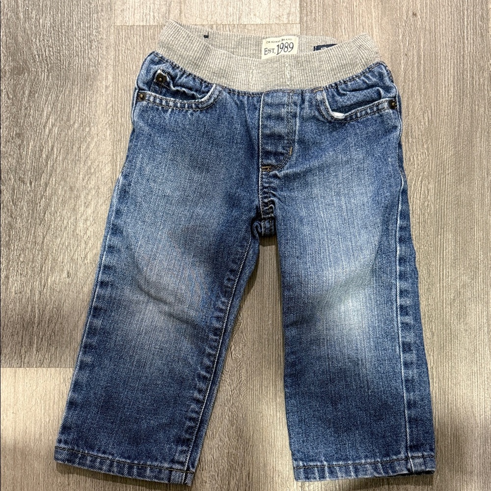 The Children's Place Classic Blue Jeans with Gray Waistband